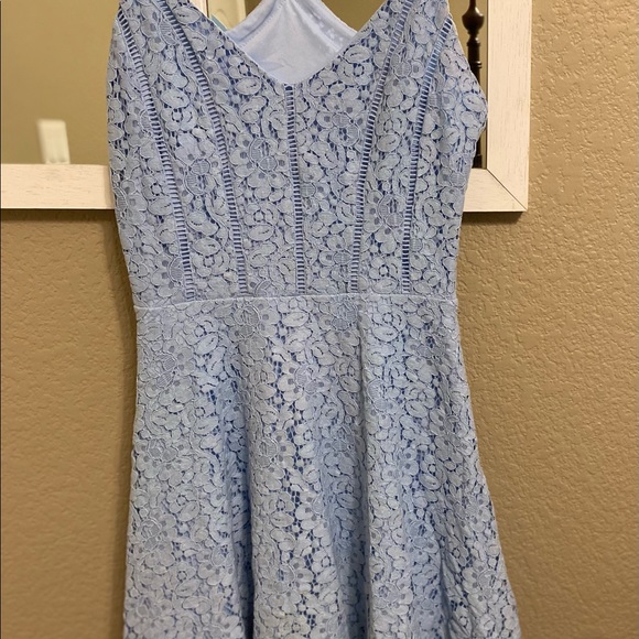 Aqua Blue Lace Skater Dress. Size Small. - Picture 12 of 14